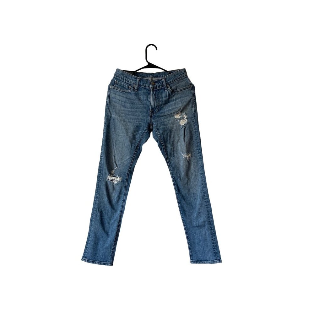 Abercrombie‎ & Fitch Men's 28 x 30 Langdon Slim Stretch Distressed Blue Jeans